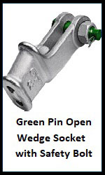 Green Pin Open Wedge Socket With Safety Bolt Green Pin Open Wedge Socket With Safety Bolt